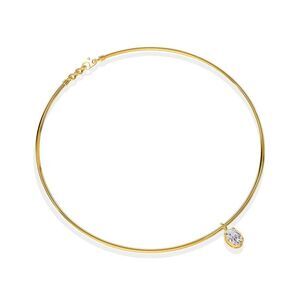 18K Vermeil 1.21 Ct. Tw. Lab-Grown Diamond Omega Pendant Necklace
